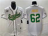 Men's Philadelphia Eagles #62 Jason Kelce White Gold With C Patch Cool Base Baseball Stitched Jersey,baseball caps,new era cap wholesale,wholesale hats